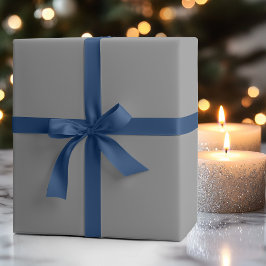 Papel De Presente Cor Sólida da Cinza de Portadora | Clássico | Eleg