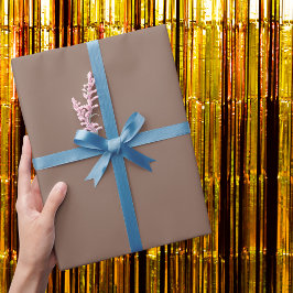 Papel De Presente Cor Sólida de Pudim de Chocolate