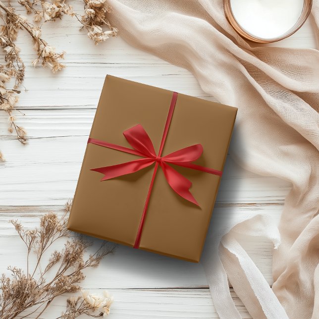 Papel De Presente Cor Sólida Marrom do Bronze | Clássico | Elegante (Criador carregado)