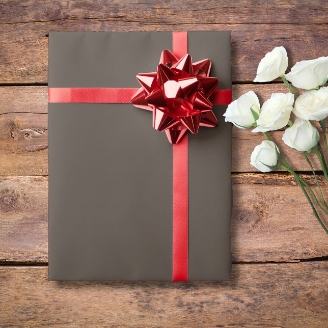 Papel De Presente Cor Sólida Marrom Taupe | Clássico | Elegante (Criador carregado)