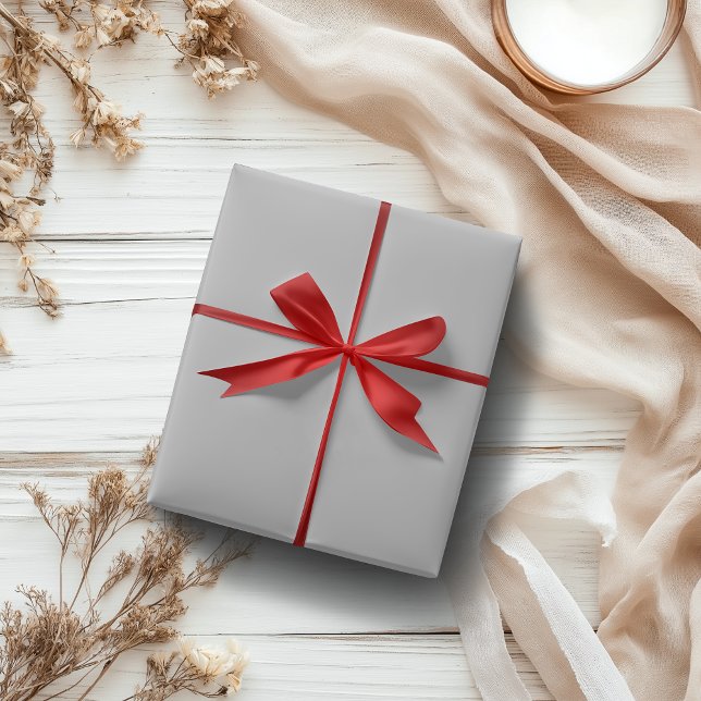 Papel De Presente Cor Sólida Metálica Silver | Clássico | Elegante (Criador carregado)