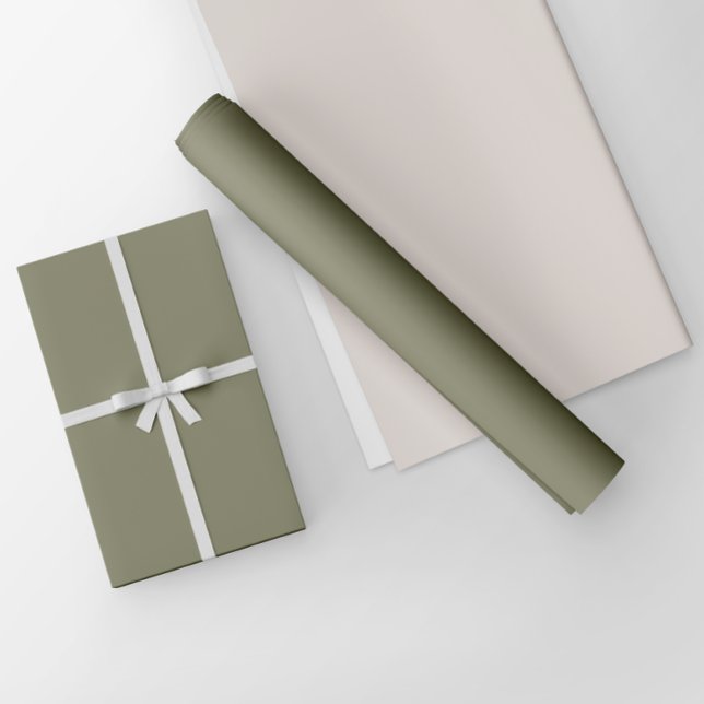 Papel De Presente Cor Sólida Mínima do Verde Azeitona (Criador carregado)