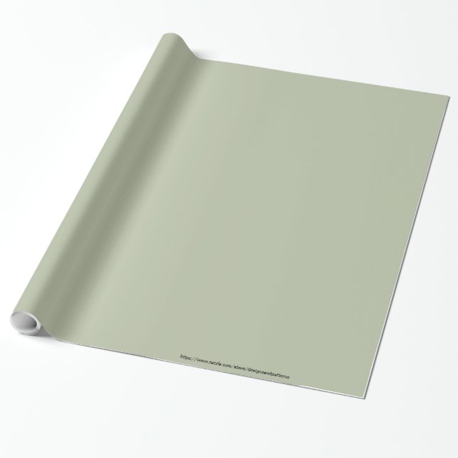 Papel De Presente Cor Sólida Neutral Verde Elegante Clara (Desenrolado)