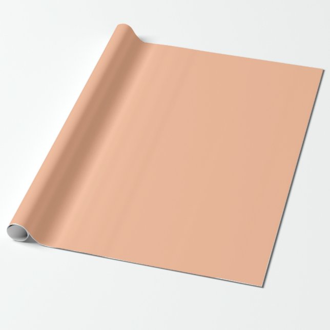 Papel De Presente Cor Sólida Peach Fuzz (Desenrolado)
