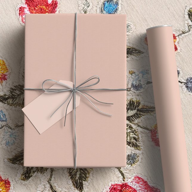 Papel De Presente Cor Sólida Plena de Blush Beige Boêmia DAB6A8 (Bohemian Beige Blush Plain Solid Color DAB6A8 Wrapping Paper)