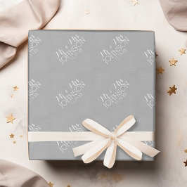 Papel De Presente Cor Sólida Prata - Lembranças de Casamento Mr & Mr