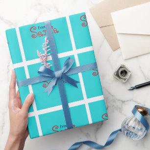 Papel De Presente Cor Sólida Turquesa Média