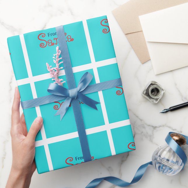 Papel De Presente Cor Sólida Turquesa Média (Presentear)