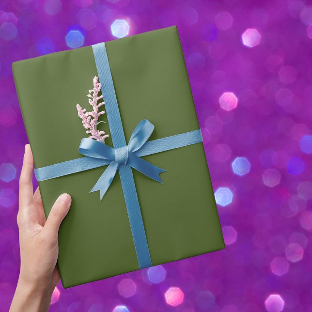 Papel De Presente Cor Sólida Verde do Moss Negro (Criador carregado)