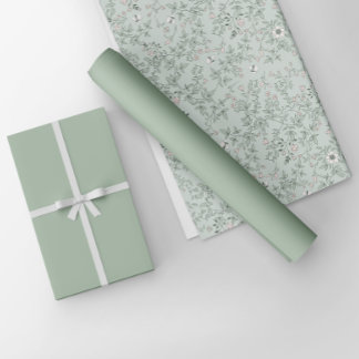 Papel De Presente Cor Sólida Verde Plana Minimalista
