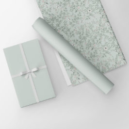 Papel De Presente Cor Sólida Verde Sage Clara Minimizada