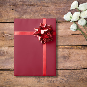 Papel De Presente Cor Sólida Vermelha do Vinho Clássico Elegante