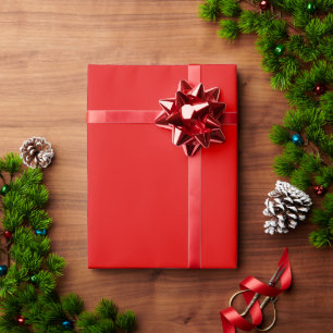 Papel De Presente Cor Sólida Vermelha Natal