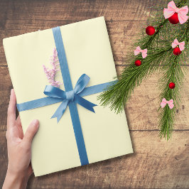 Papel De Presente Cor Sólido Amarelo-Manteiga | Clássico | Elegante