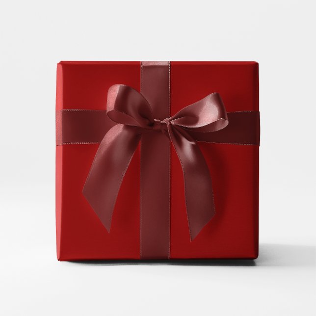 Papel De Presente Cor Sólido Vermelho Escuro (Dark Red Solid Color Wrapping Paper)