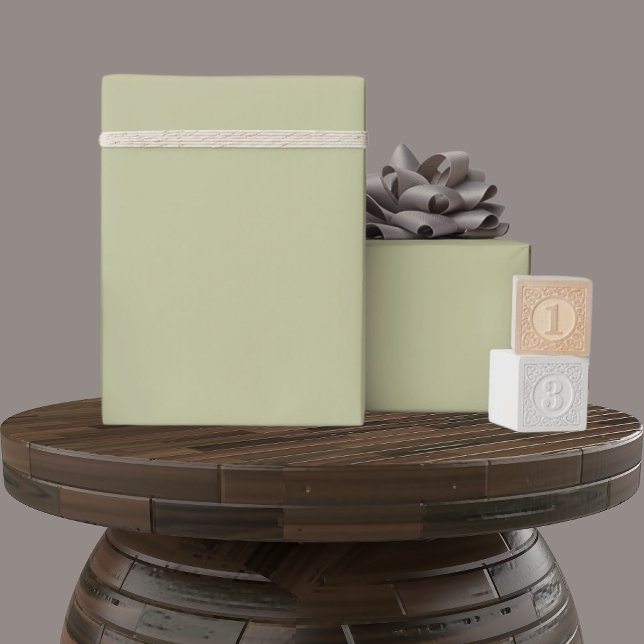Papel De Presente Cor Verde Verde Sólida Pasta Leve E Limão (Solid Soft Light Pastel Lemon Sage Green Color Gift Wrapping Paper)