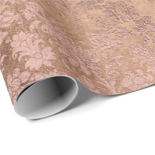 Papel De Presente Cora floral original do pó floral Dourado do rosa