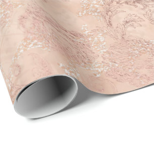 Papel De Presente Cora o rosa que do rosa o pêssego floral Dourado