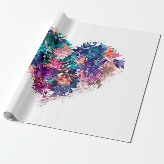 Papel De Presente Coração, amor, polígono (Desenrolado)