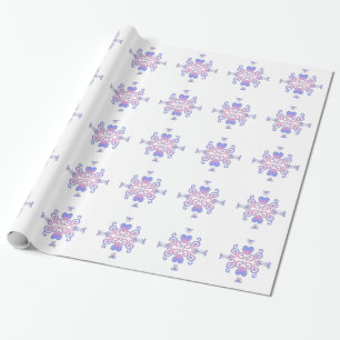 Papel De Presente Coração Arco-íris e Lírio
