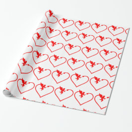 Papel De Presente Coração com presente cupido para você