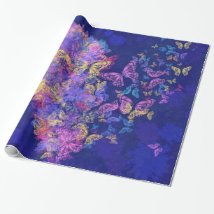 Papel De Presente Coração da Borboleta - Amor