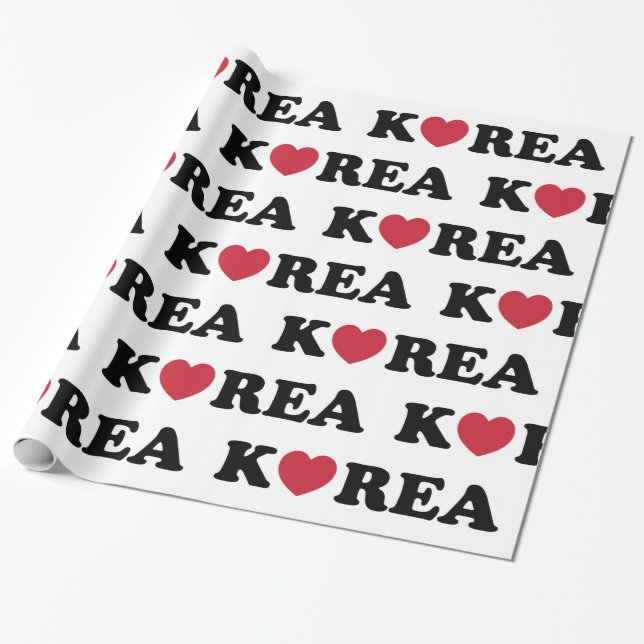 Papel De Presente Coração de Amor da Coreia (Desenrolado)