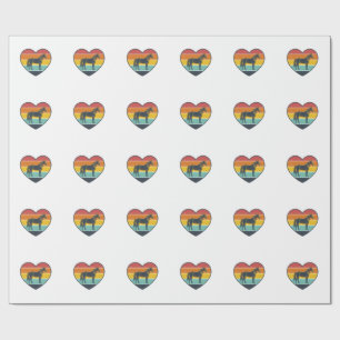 Papel De Presente Coração de cavalo vintage pôr do sol design vetori