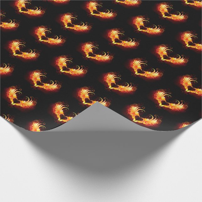 Papel De Presente Coração de Fogo Angelical com Asas (Ponta)