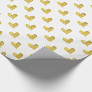 Papel De Presente Coração de Folha de Ouro