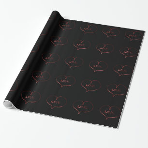 Papel De Presente Coração de Pintura Leve