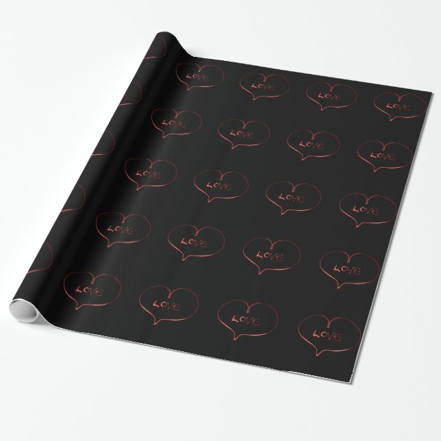 Papel De Presente Coração de Pintura Leve (Desenrolado)