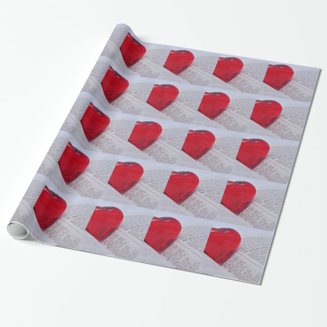 Papel De Presente Coração de vidro na bíblia (Desenrolado)