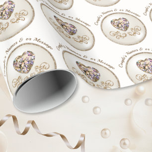 Papel De Presente Coração Diamante, Papel de Invólucro Personalizado