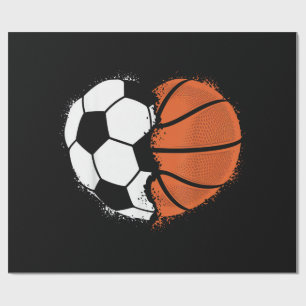 Papel De Presente Coração Esportes Futebol Basquete Bola Amante Vale