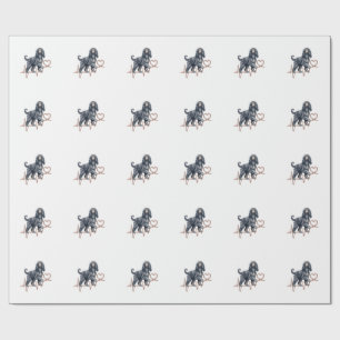 Papel De Presente Coração Linha Batimento Cardíaco do Cão Afegão