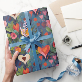 Papel De Presente Coração Moderna Eu Amo Seu Padrão De Coração