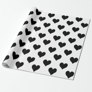 Papel De Presente Coração Negro Bonito