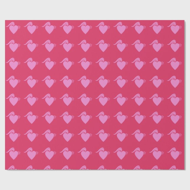 Papel De Presente coração punk rosa (Aberto)