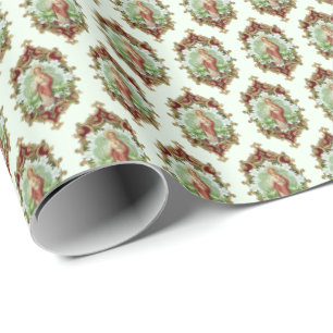 Papel De Presente Coração Religioso Sagrado Jesus Elegante