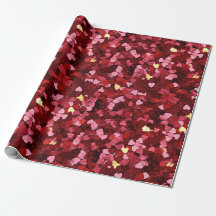 Coração Rosa Vermelho Confete