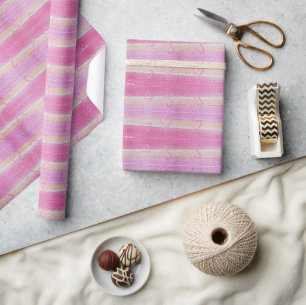 Papel De Presente Coração Roxo Fandango Rosa do Dia dos Namorados Aq