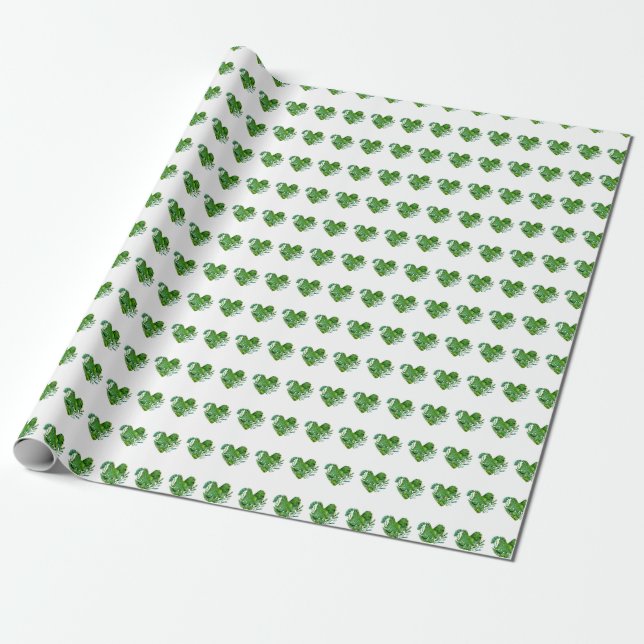 Papel De Presente coração verde (Desenrolado)