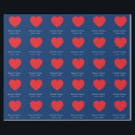 Papel De Presente Coração Vermelho Azul Casamento Minimalista Modern<br><div class="desc">Você pode facilmente alterar as fontes e as cores. Você também pode adicionar seu logotipo e a imagem de fundo como desejar.</div>