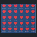 Papel De Presente Coração Vermelho Azul Casamento Minimalista Modern<br><div class="desc">Você pode facilmente alterar as fontes e as cores. Você também pode adicionar seu logotipo e a imagem de fundo como desejar.</div>