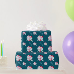 Papel De Presente coração vermelho com arco branco de fita com amo