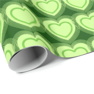 Papel De Presente Corações Abstrato modernos - Verde limão