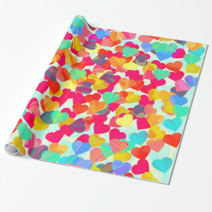 Papel De Presente Corações abstratos para o dia dos namorados