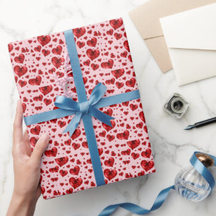 Papel De Presente Corações Adoráveis
