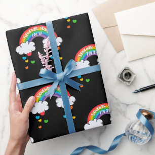 Papel De Presente Corações Bastante Coloridos Arco-Íris Soa Gay